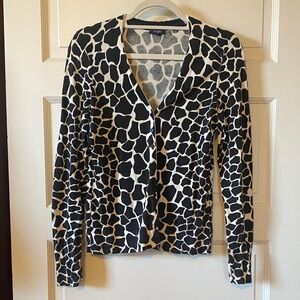 Hobbs 100% cotton Black and White Animal Print Cardigan